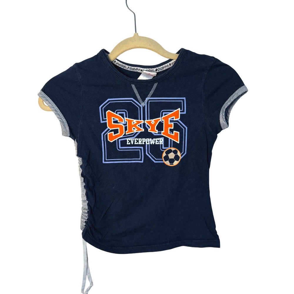 Vintage Ever Girl Y2K Soccer Baby Tee Top Short Sleeve Skye Go Team 90s SZ XS-S